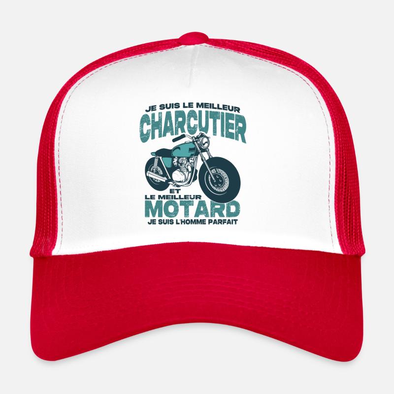 Le meilleur motard et le meilleur charcutier Casquette trucker 