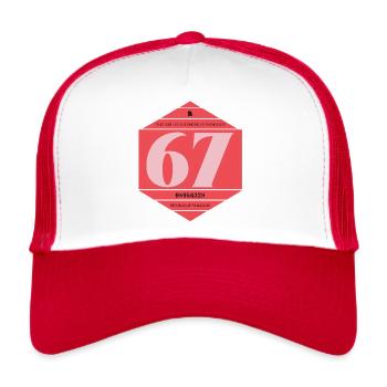 Vignette automobile française année 1967 - Casquette trucker  - blanc/rouge - Devant