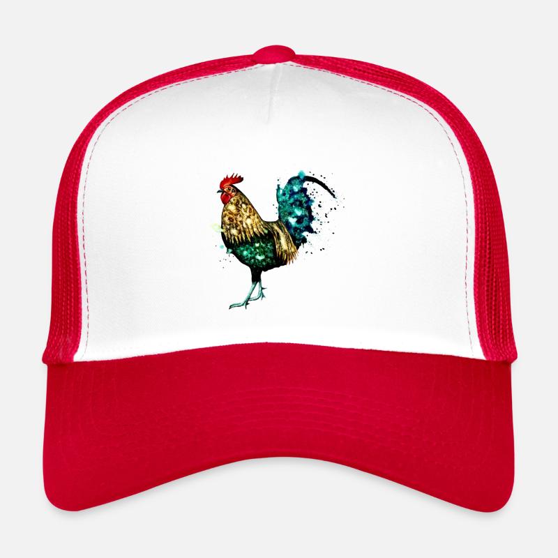 Coq aquarelle Casquette trucker 