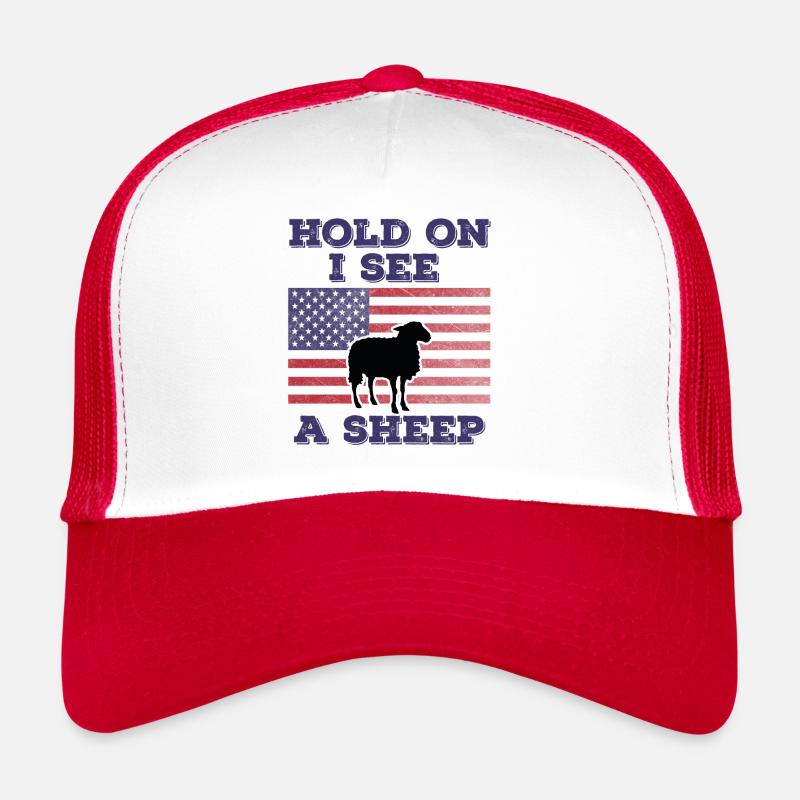 Sheep American Flag Funny Original Gift Trucker Cap