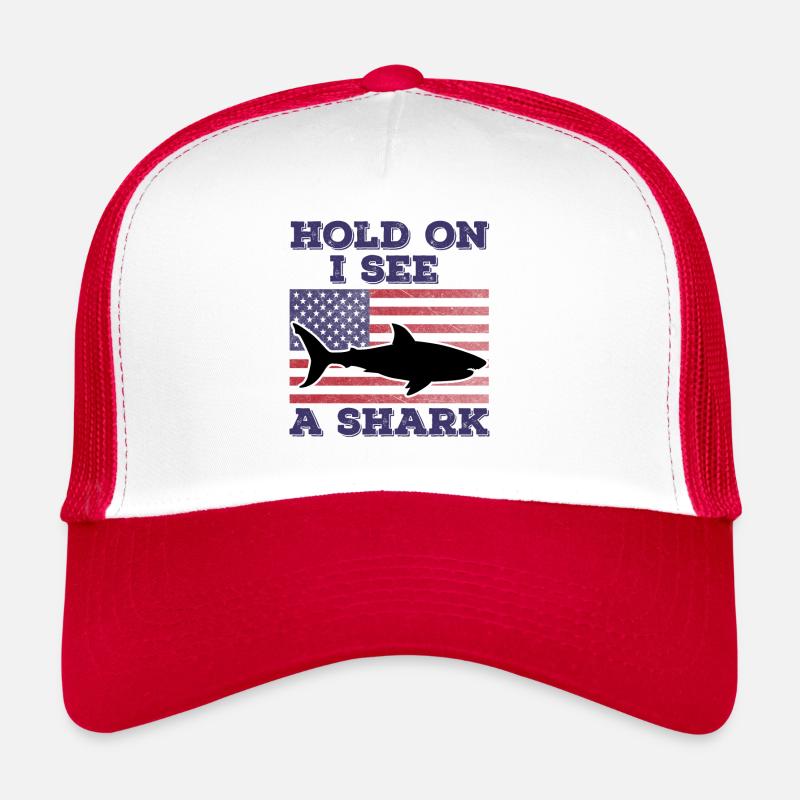 Requin Drapeau Américain Cadeau Original Drôle Casquette trucker 