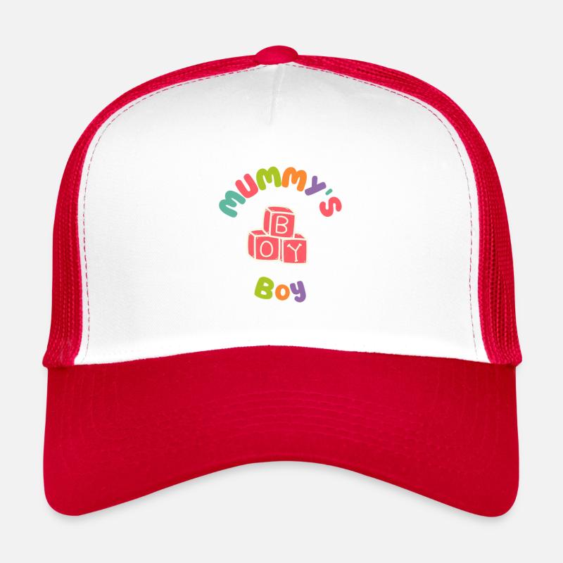 Mumms Boy Blocks - Trucker Cap - white/red