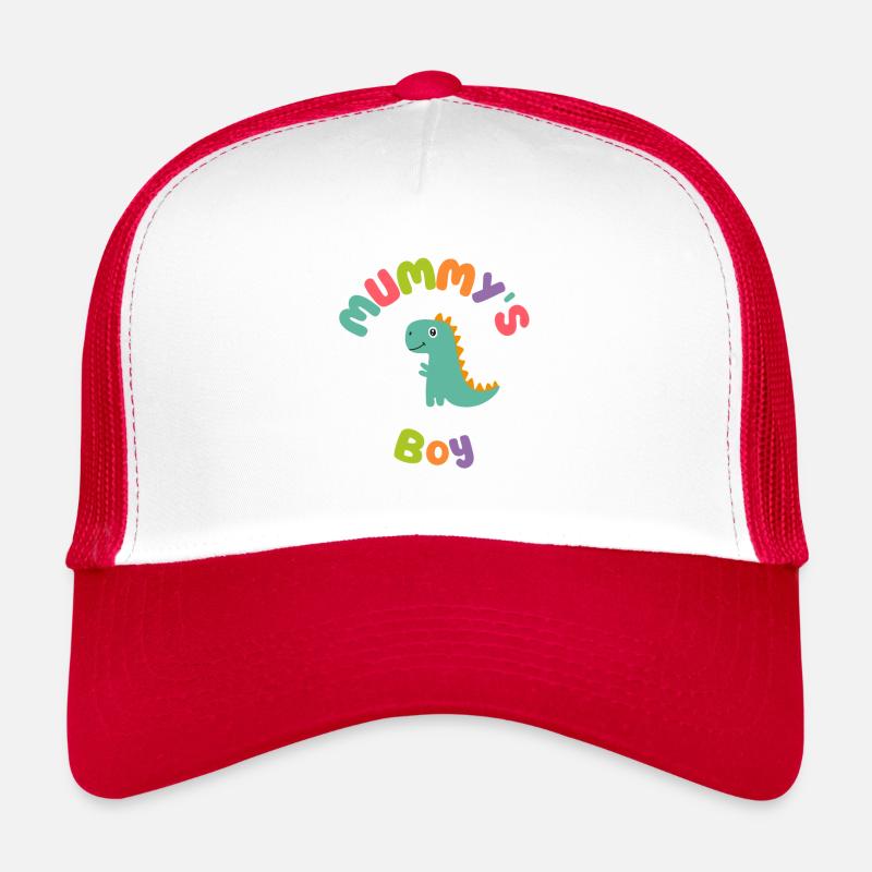 Mamans garçon Dino - Casquette trucker  - blanc/rouge