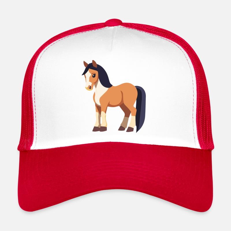 Cute Horse - Trucker Cap - white/red