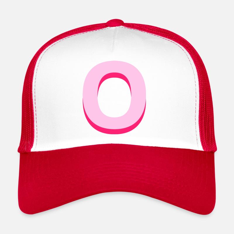 Pop- und moderner rosafarbener Buchstabe o Trucker Cap