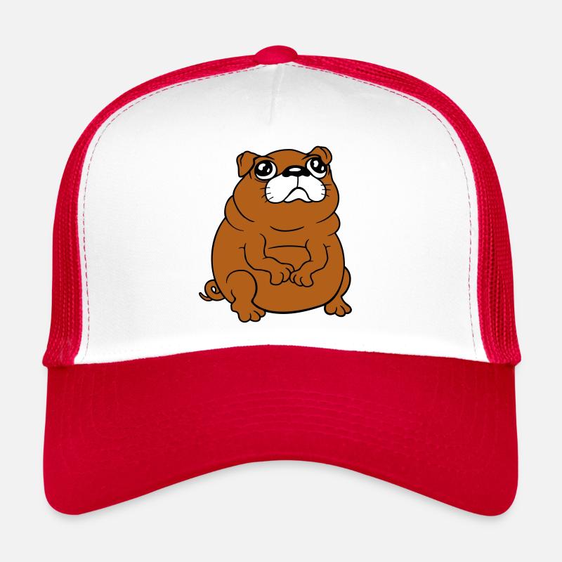 Mops Hund Sitzt Klein Betteln Dick Guckt Traurig Trucker Cap