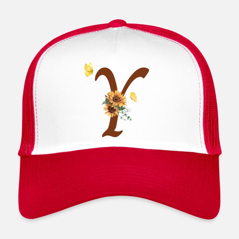 Buchstabe und Sonnenblume Schmetterling Trucker Cap