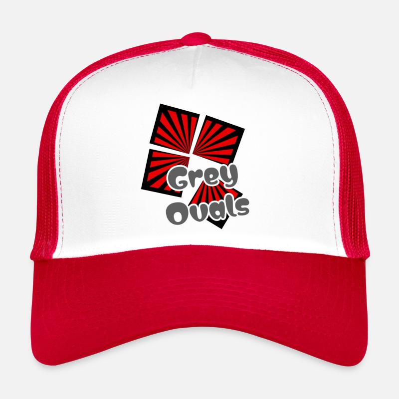 Rote Quadrate Graue Ovale Trucker Cap