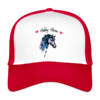 Steckenpferd Pferd am Stock - Trucker Cap - Weiß/Rot - Vorne