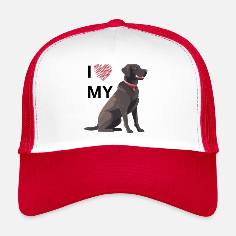 I LOVE MY Labrador Retriever - Trucker Cap - Weiß/Rot