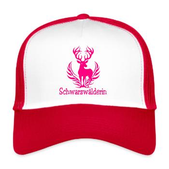 Schwarzwälderin Design Schwarzwaldiebe Damenmode - Trucker Cap - Weiß/Rot - Vorne