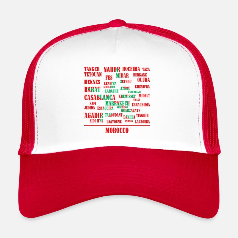 Moroccan Cities - Trucker Cap - white/red