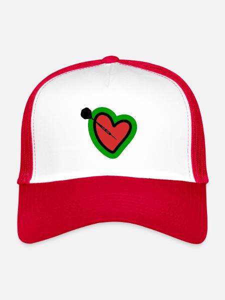 Darts - Darts - Darts Players - Darts Gifts - Trucker Cap - white/red - Front