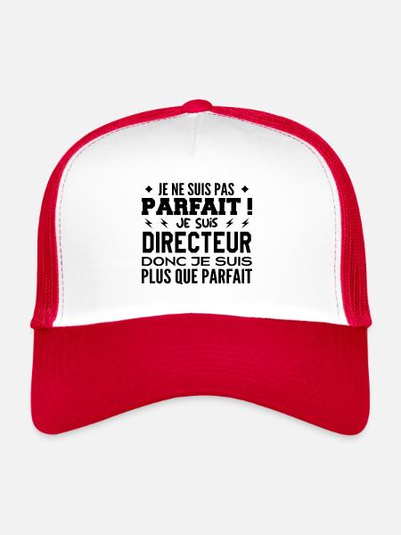 Un Directeur plus que parfaite, métier de rêve - Casquette trucker  - blanc/rouge - Devant