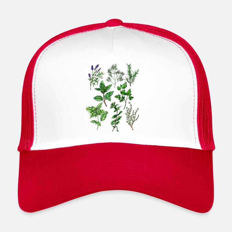 Herbes: Lavande, aneth, romarin, thym, origan ... Casquette trucker 