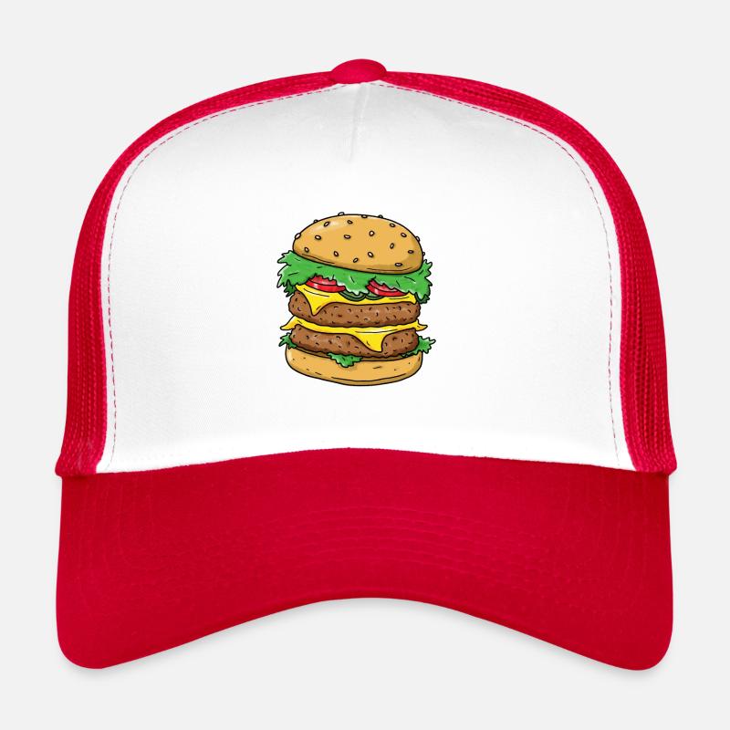 Burger - Trucker Cap - Weiß/Rot