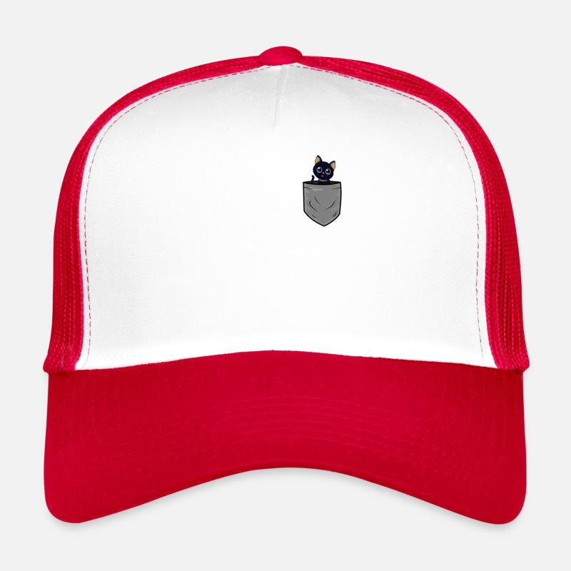 Süße schwarze Katze in Brusttasche Lustig Geschenk Trucker Cap