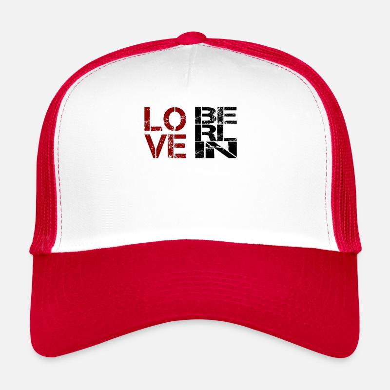 Berlin - Ich Liebe Berlin - I love Berlin - Urlaub - Trucker Cap - Weiß/Rot