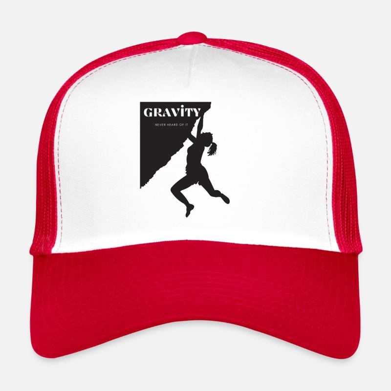 Escalade escalade sur mur d'escalade - Casquette trucker  - blanc/rouge