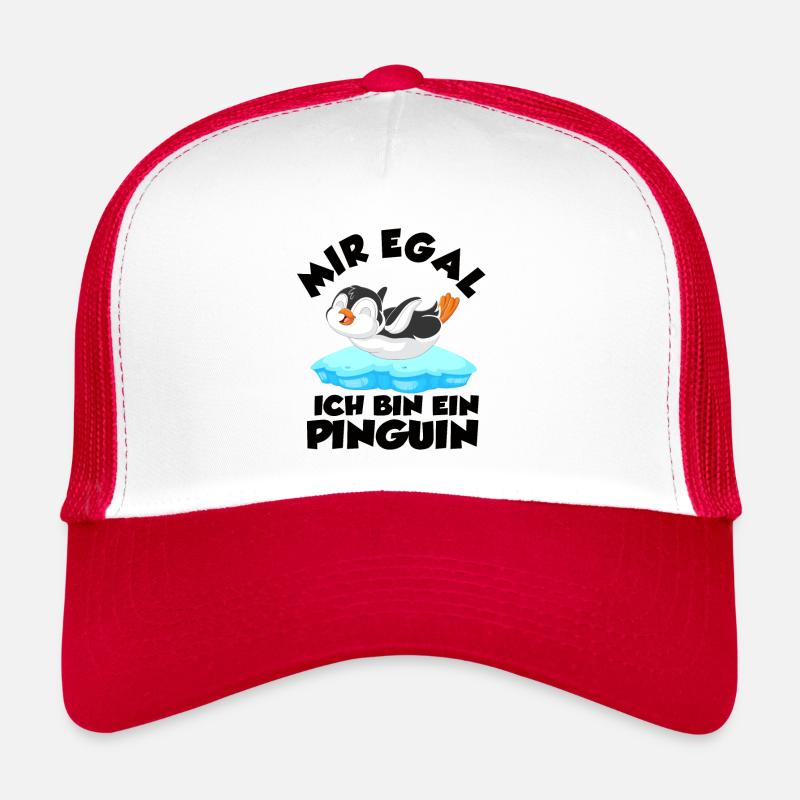 Mir Egal Ich Bin Ein Pinguin Geschenk - Trucker Cap - Weiß/Rot