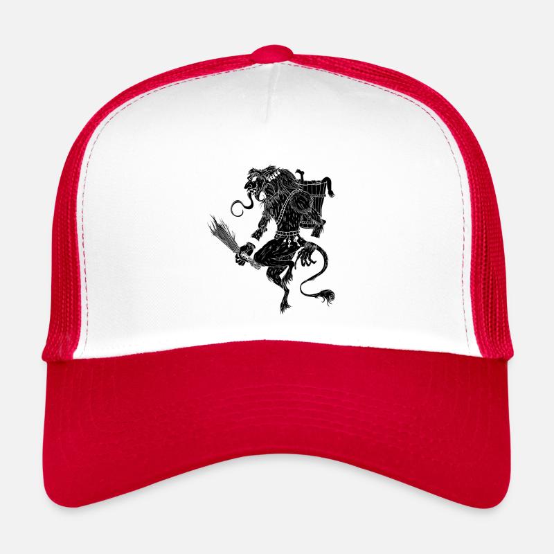 Krampus Teufel Brauch Weihnachten Geschenkidee - Trucker Cap - Weiß/Rot