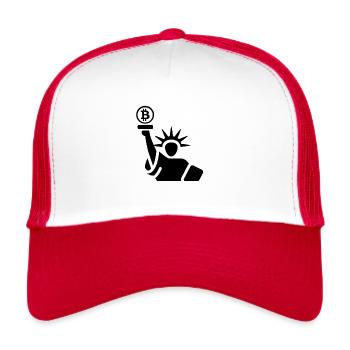 Bitcoin statue of liberty - Trucker Cap - white/red - Front