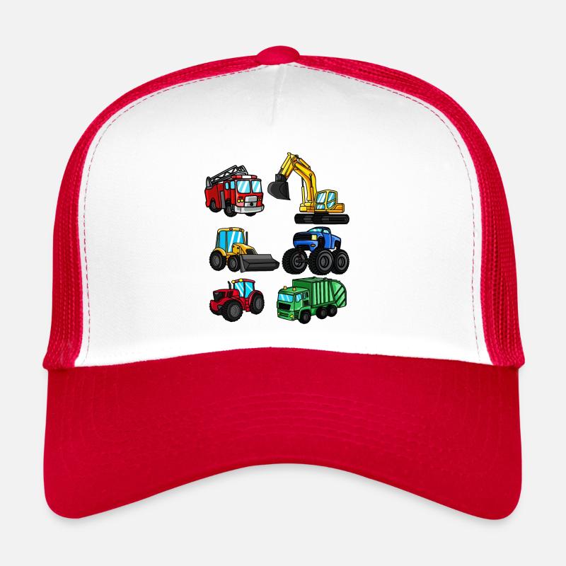 Excavator fire engine tractor vehicles kids gift Trucker Cap
