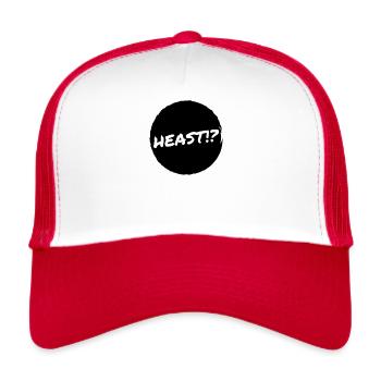 Heast Dialekt Spruch ursprüngl. "Hörst du" in Wien - Trucker Cap - Weiß/Rot - Vorne