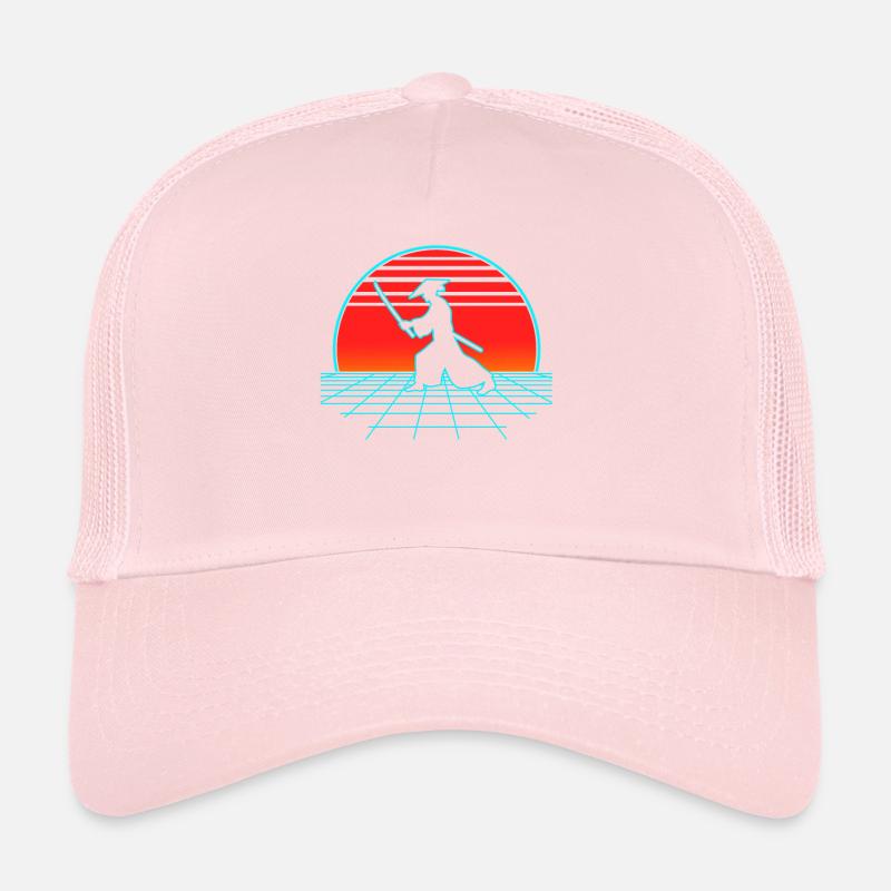 Samurai Warrior Retro Vintage 80s Vaporwave Bushid Trucker Cap