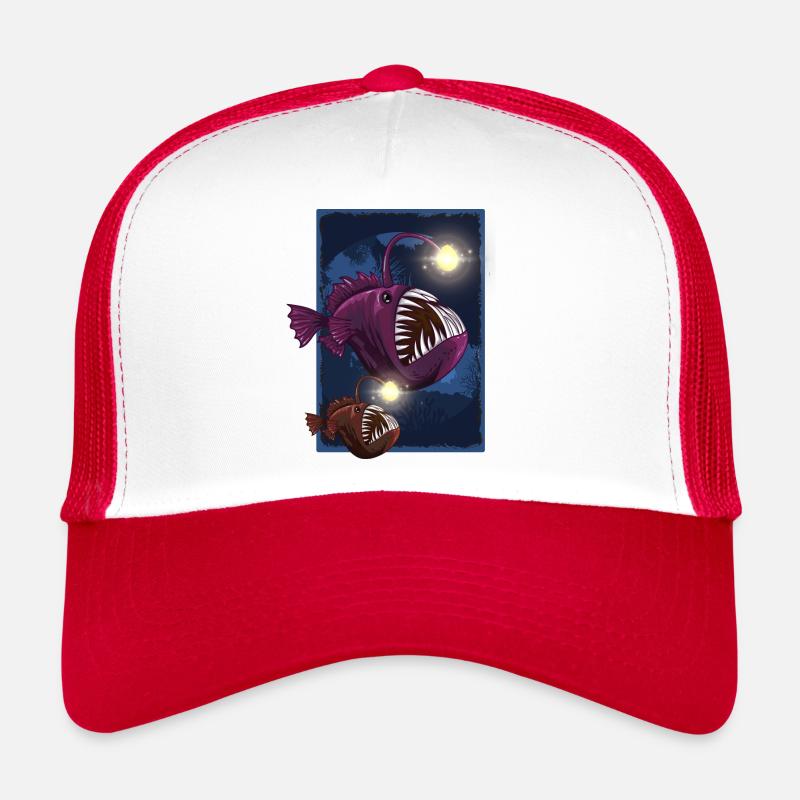 Anglerfische Laterne - Trucker Cap - Weiß/Rot