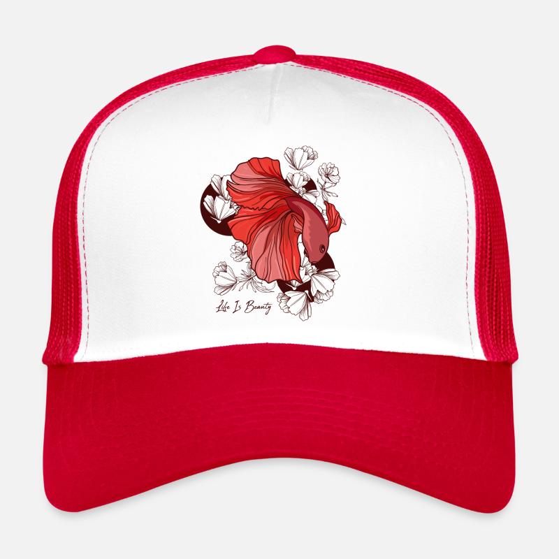 Poisson de combat Avec des fleurs Casquette trucker 