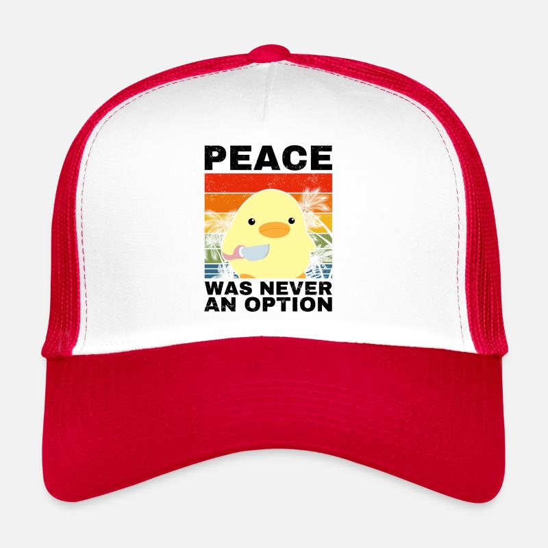 Peace Option Canard avec couteau Meme Drôle de sort Casquette trucker 