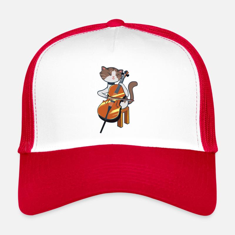 Un chat mignon joue du violoncelle pour violoncellistes Casquette trucker 