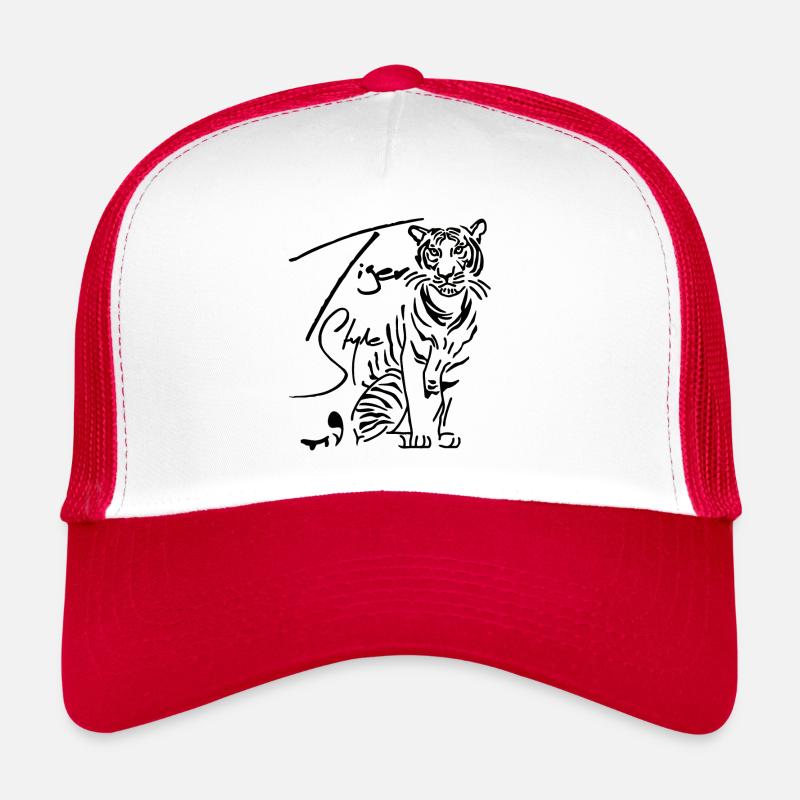 Tiger Style - Tiger Chats - Casquette trucker  - blanc/rouge