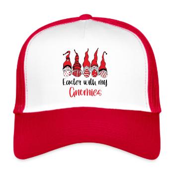 Easter With My Gnomies - Trucker Cap - white/red - Front