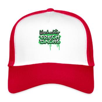 Waschechter Frechdachs Graffiti Spruch für Kinder - Trucker Cap - Weiß/Rot - Vorne