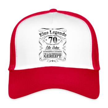 Legende 70 Jahre 70. Geburtstag Männer Frauen - Trucker Cap - Weiß/Rot - Vorne