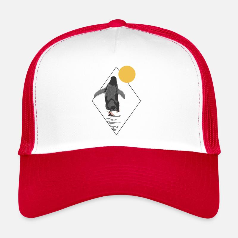 Penguin Sun Kaiserpinguin Seevogel Königspinguin - Trucker Cap - Weiß/Rot