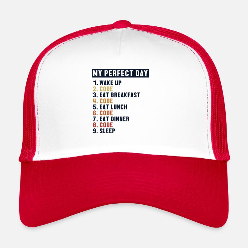Coding Perfect Day Developer Softwareingenieur - Trucker Cap - Weiß/Rot