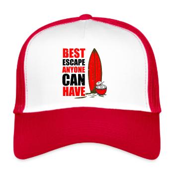Best escape anyone can have - Casquette trucker  - blanc/rouge - Devant