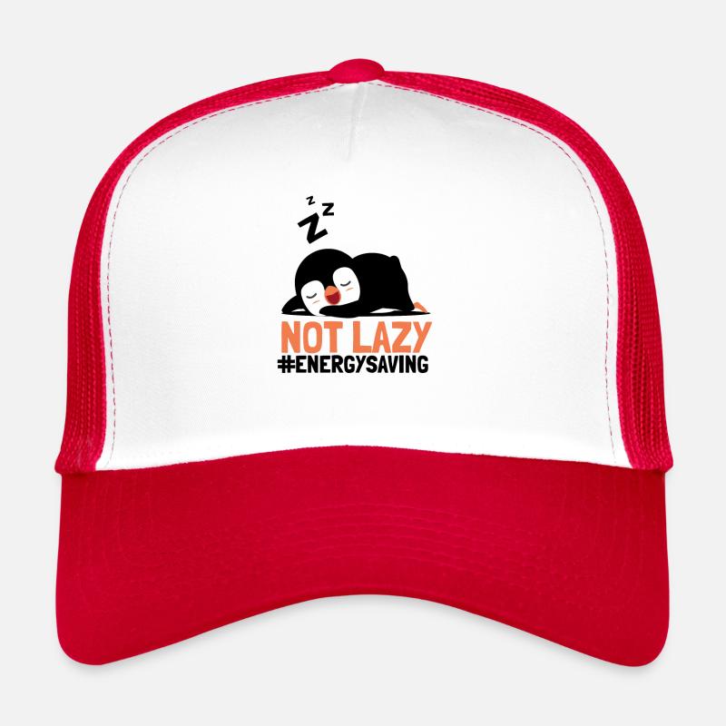 Not Lazy Energysaving Seevogel Königspinguin - Trucker Cap - Weiß/Rot