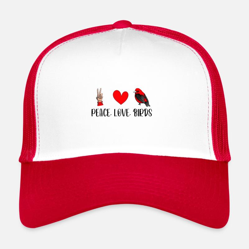 Observation des oiseaux - Peace Love Birds - Bird Watcher Casquette trucker 