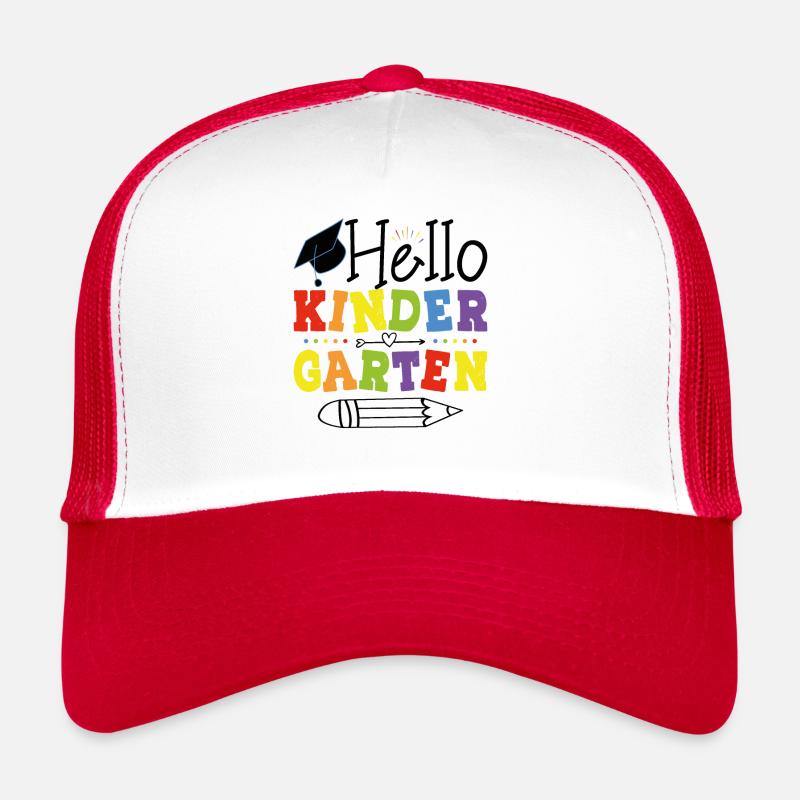 Hallo Kindergarten - Trucker Cap - Weiß/Rot