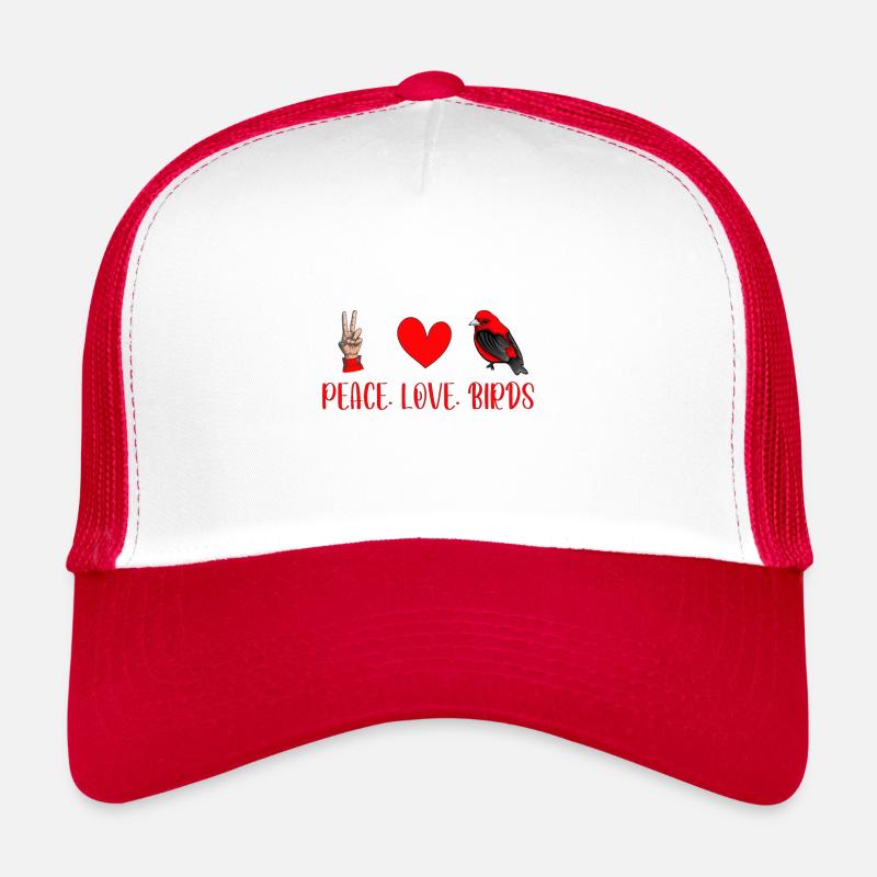 Peace Love Birds - Observation des oiseaux - Bird Watcher Casquette trucker 