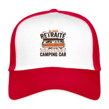 Je Suis Un Retraité Avec Un Camping Car - Casquette trucker  - blanc/rouge - Devant