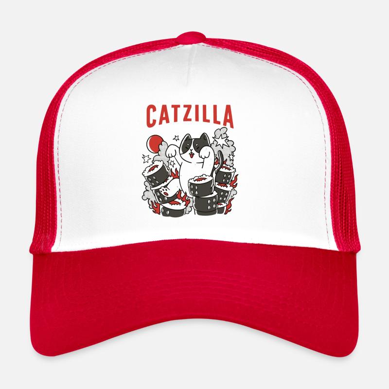 Catzilla Katze Süßer Humor Japan Sushi Trucker Cap