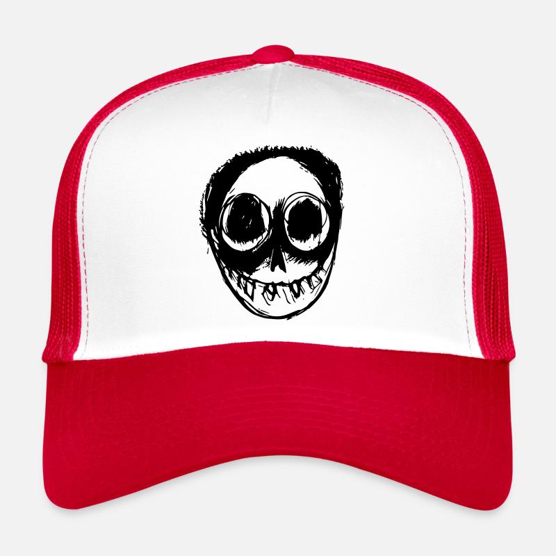 Halloween Creepy Sketch Face Horror Vector Trucker Cap