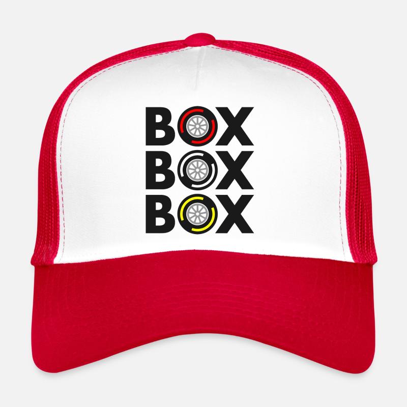 "Box Box Box" Grand Prix Tyre Compound Design Trucker Cap