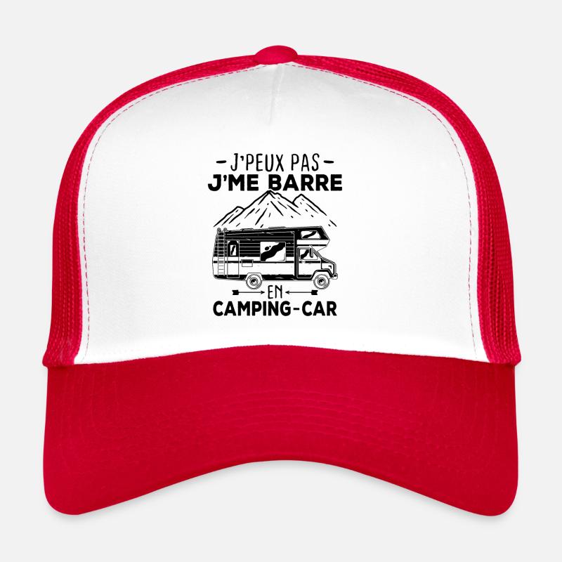 I don't care, I leave in a camper van - Trucker Cap - white/red