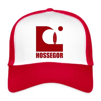 Hossegor Vague Planche de surf France Landes - Casquette trucker  - blanc/rouge - Devant
